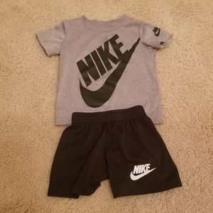 Nike Shorts and Tshirt Outfit 2T Gray and Black